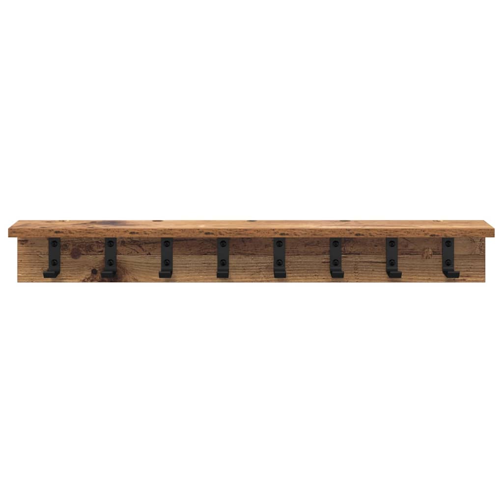 Vegghengt kleshenger Gammelt tre 80 x 10,5 x 10,5 cm