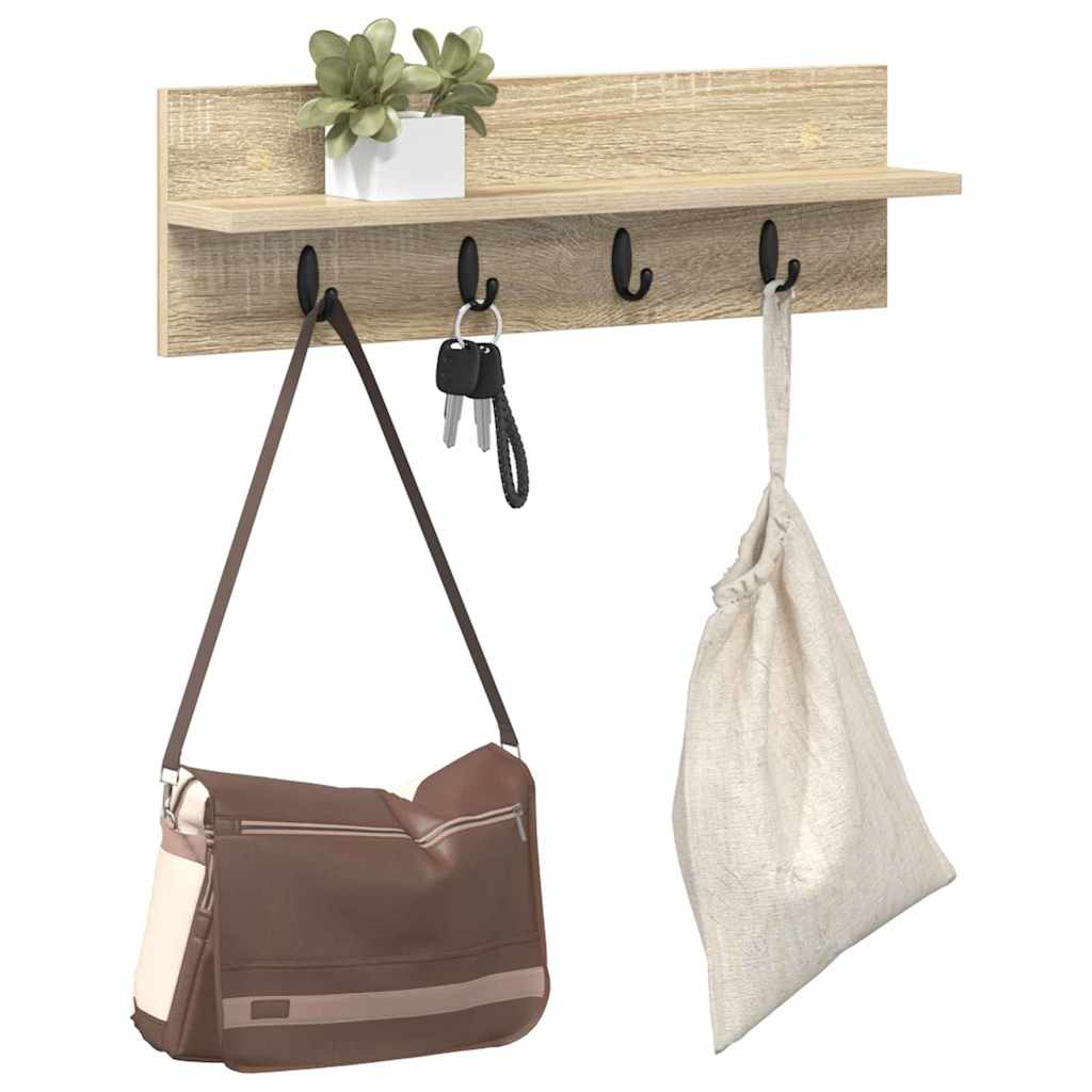 Vegghengt kleshenger Veggmontert Sonoma eik 60 x 10,5 x 18 cm