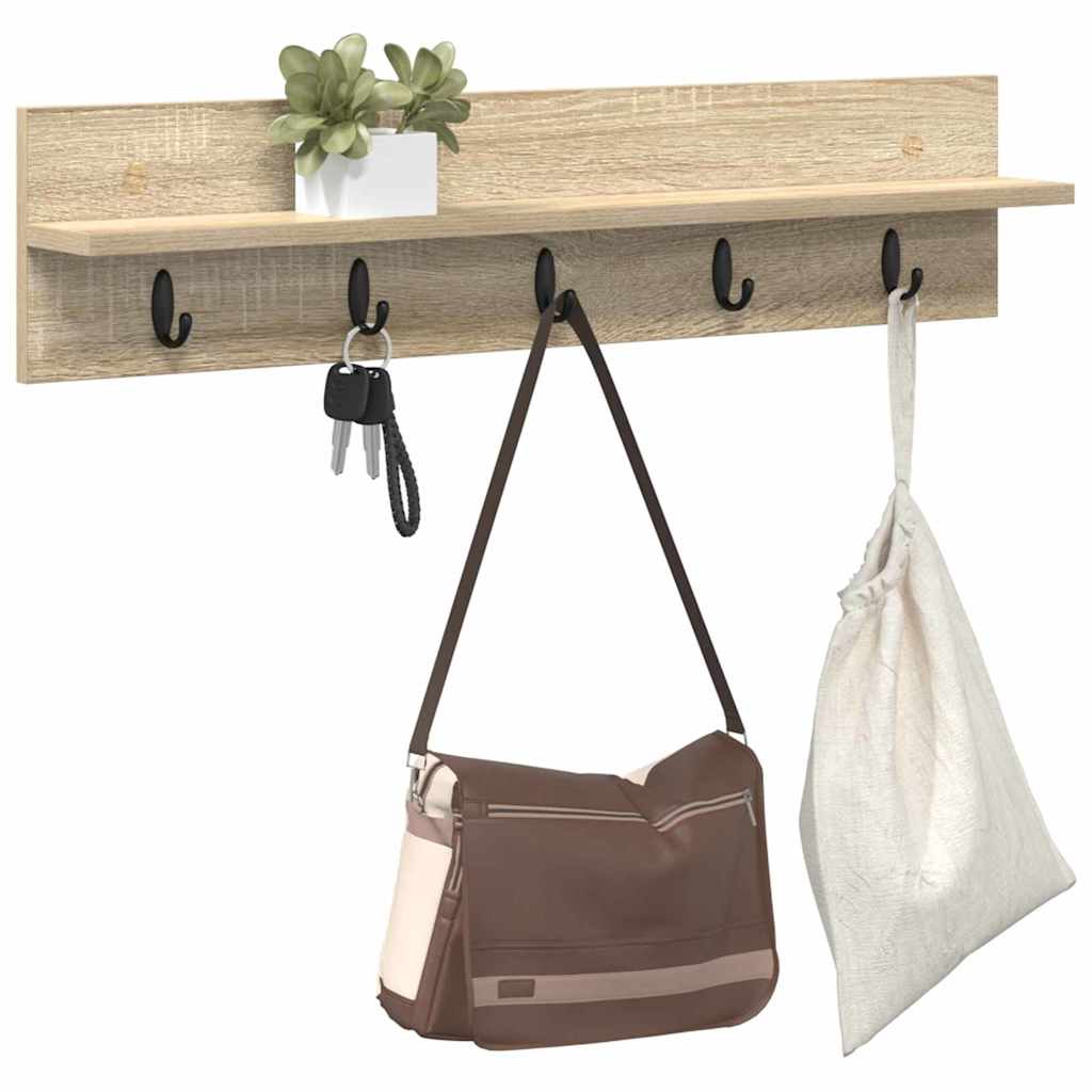 Vegghengt kleshenger Veggmontert Sonoma eik 80 x 10,5 x 18 cm