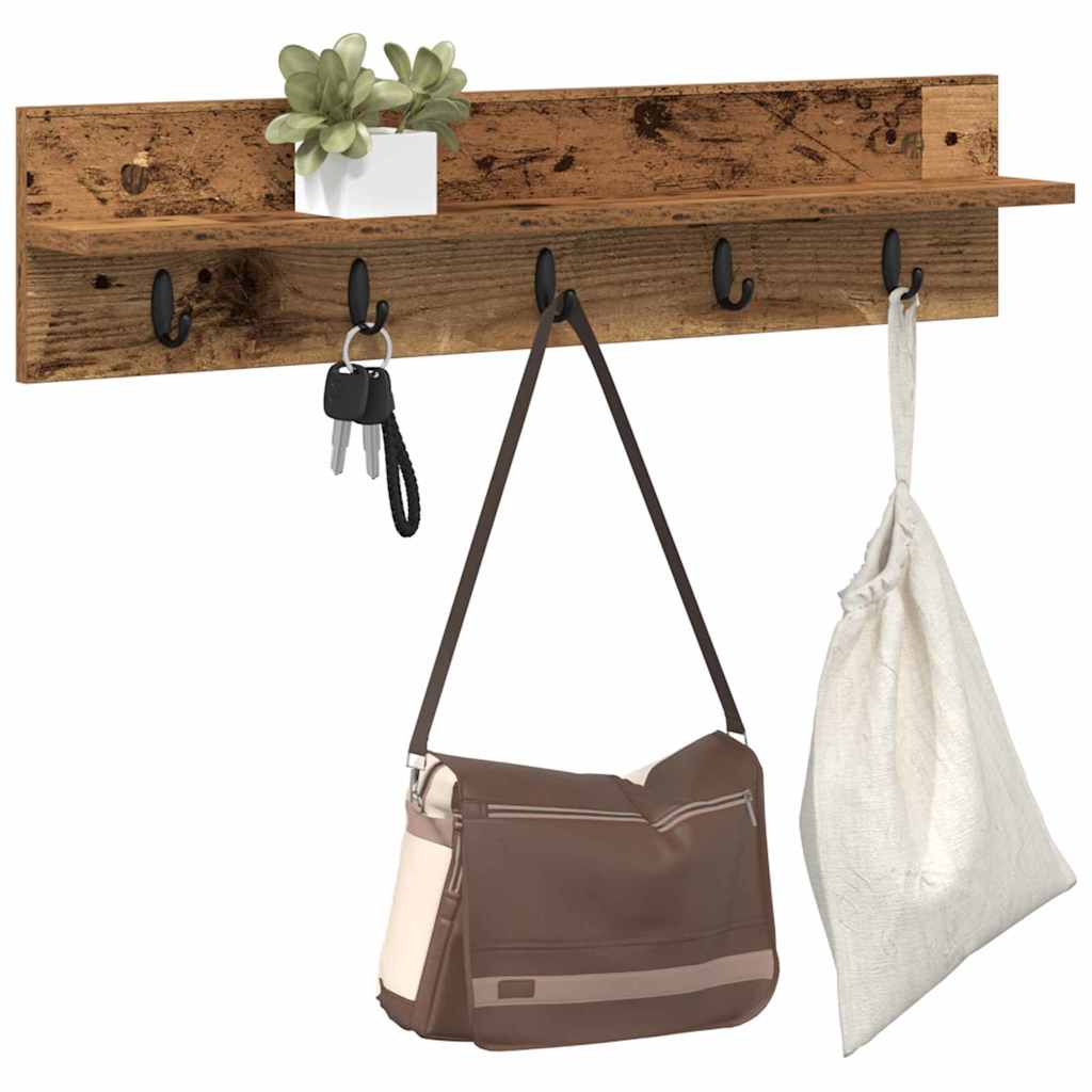 Vegghengt kleshenger Veggmontert Gammelt tre 80 x 10,5 x 18 cm