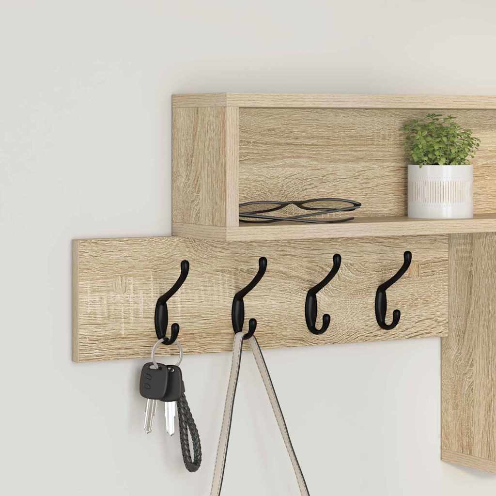 Vegghengt kleshenger med hylle Sonoma eik 100 x 12 x 43,5 cm