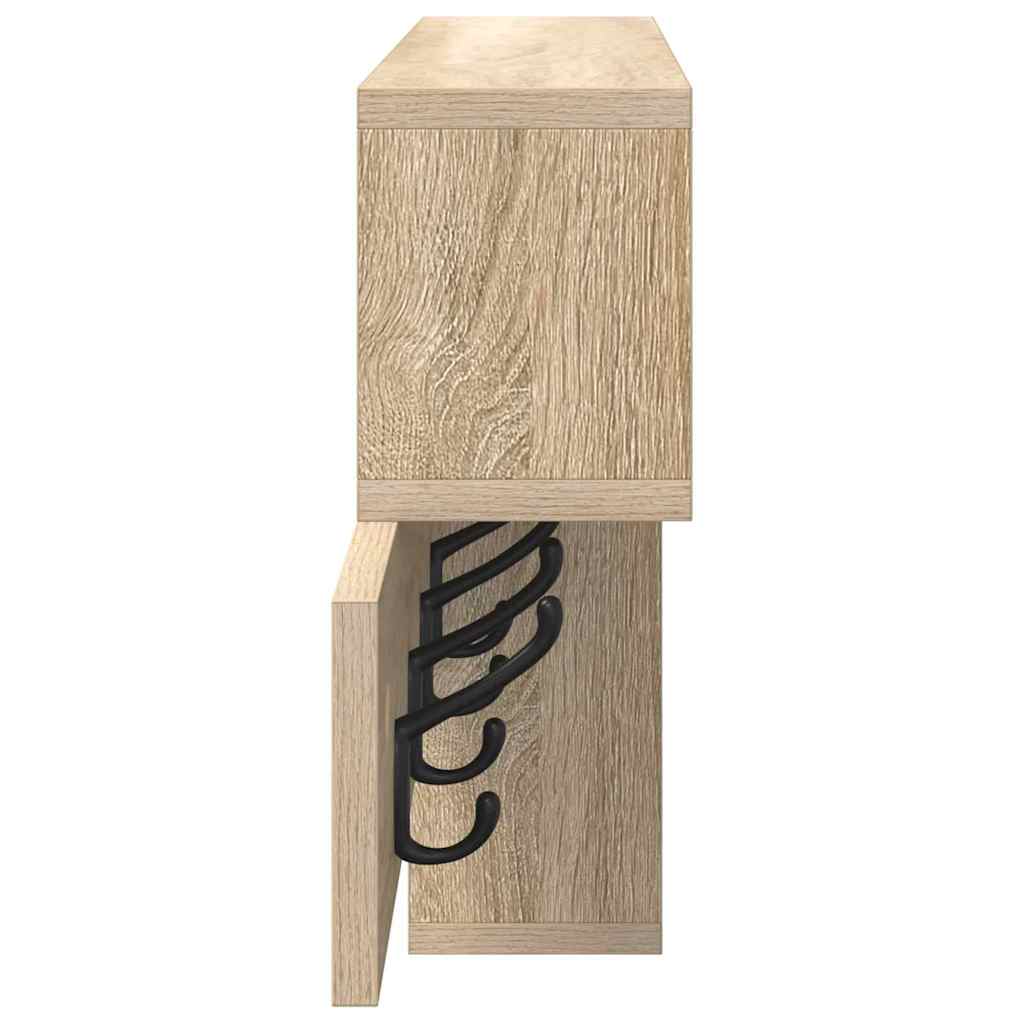 Vegghengt kleshenger med hylle Sonoma eik 100 x 12 x 43,5 cm
