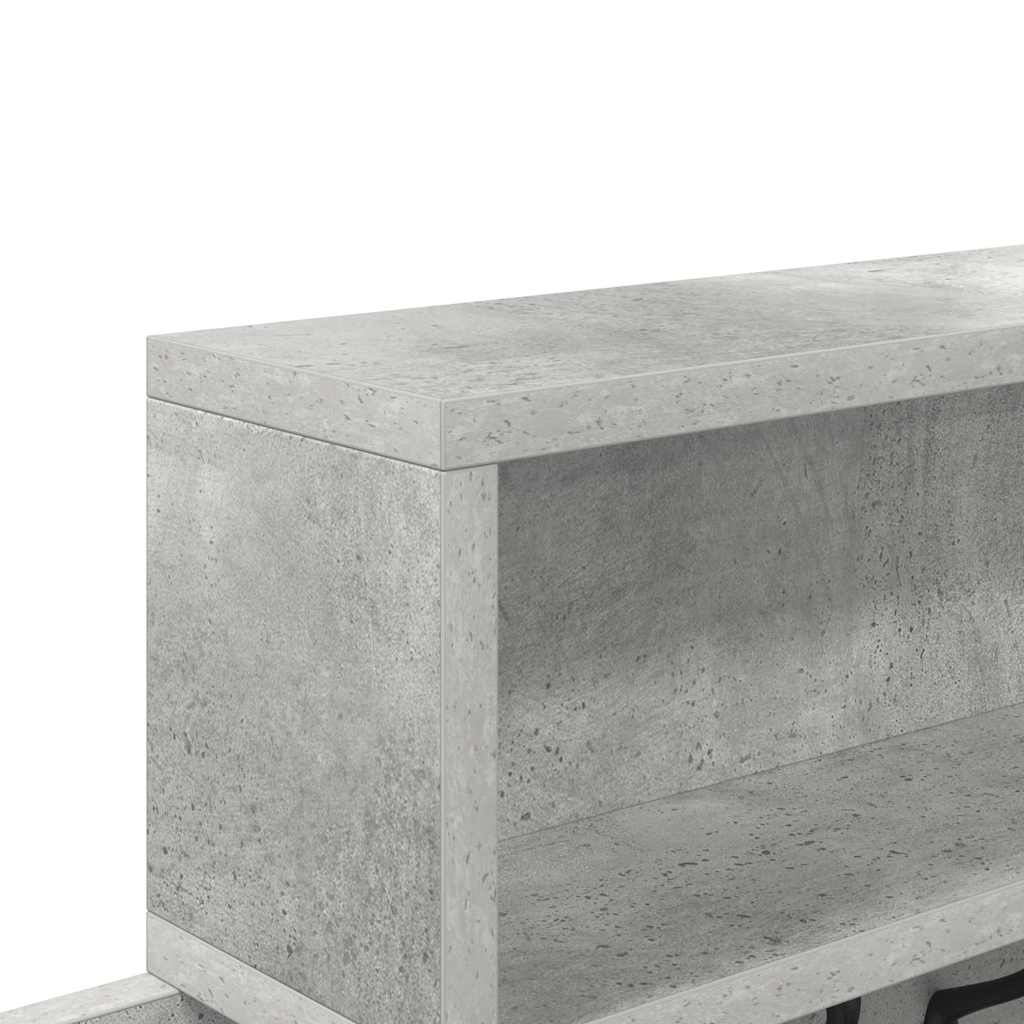 Vegghengt kleshenger med hylle Betonggrå 100 x 12 x 43,5 cm