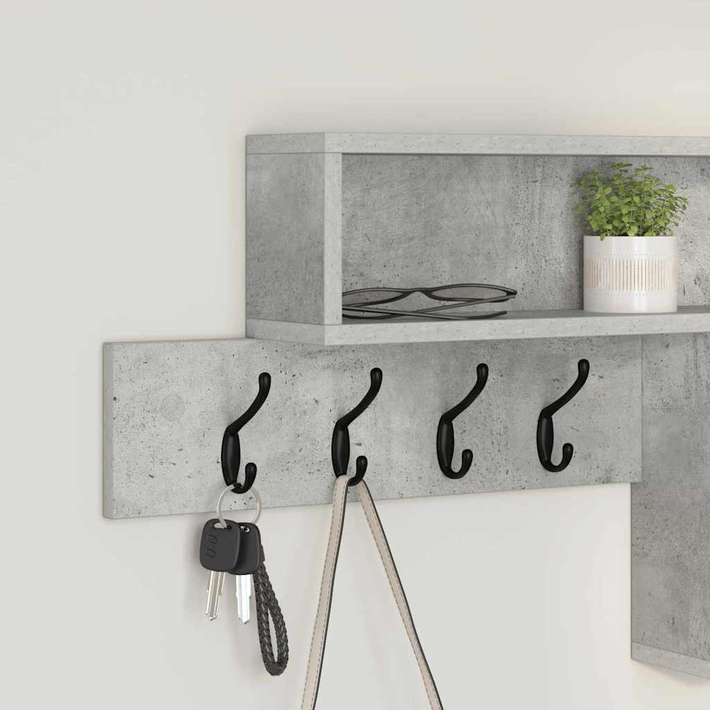 Vegghengt kleshenger med hylle Betonggrå 100 x 12 x 43,5 cm