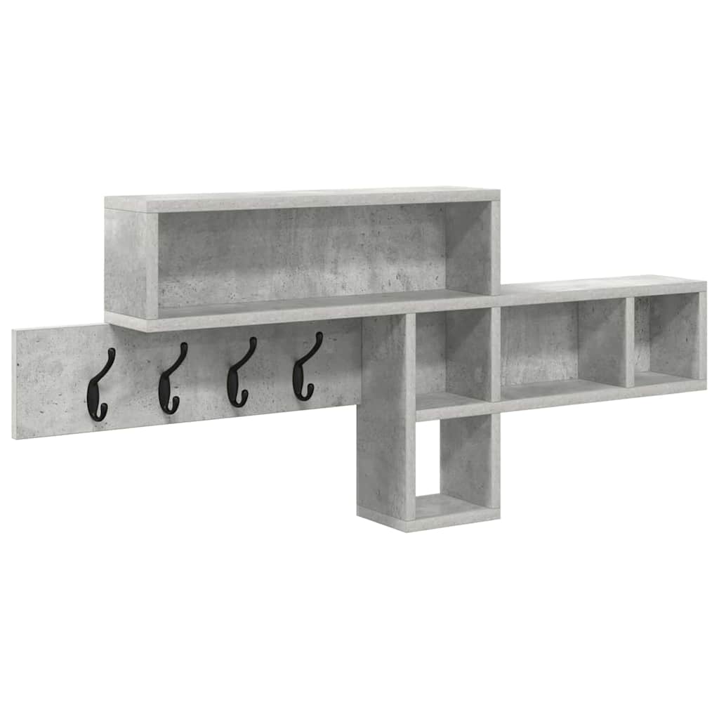 Vegghengt kleshenger med hylle Betonggrå 100 x 12 x 43,5 cm