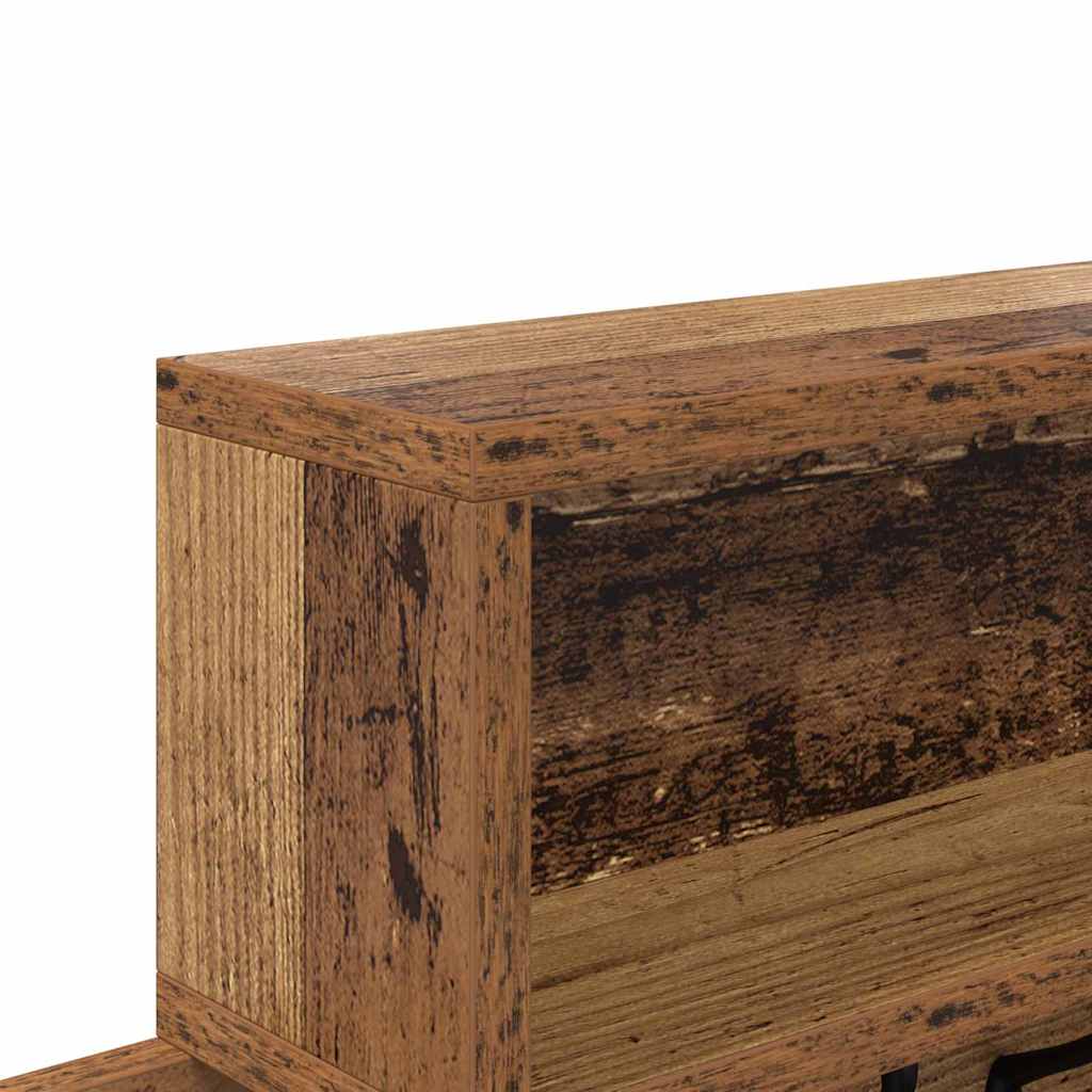 Vegghengt kleshenger med hylle Gammelt tre 100 x 12 x 43,5 cm