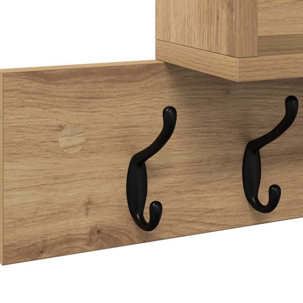 Vegghengt kleshenger med hylle Artisan Eik 100 x 12 x 43,5 cm
