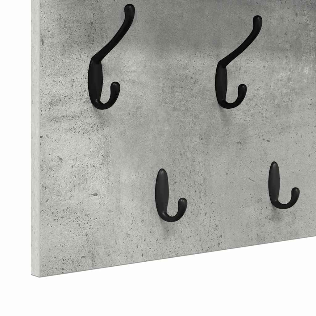 Vegghengt kleshenger Betonggrå 80 x 40 x 12 cm Konstruert tre