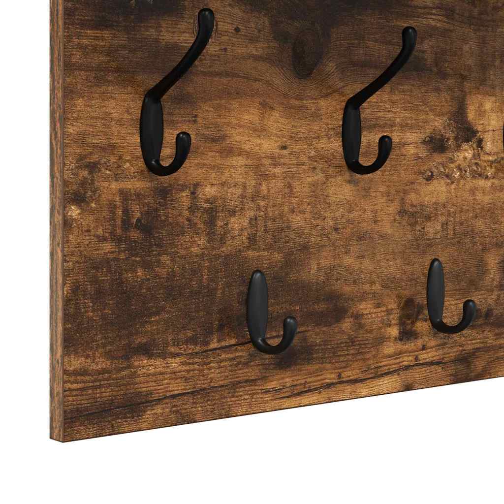 Vegghengt kleshenger Røkt eik 80 x 40 x 12 cm Konstruert tre