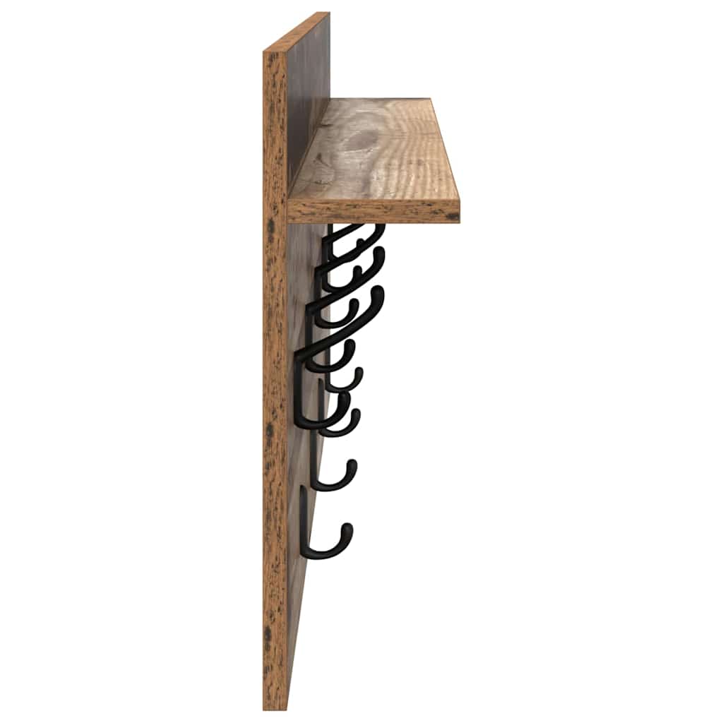 Vegghengt kleshenger Veggmontert Gammelt tre 80 x 40 x 12 cm