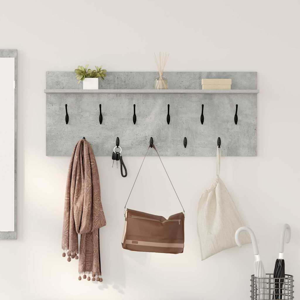 Vegghengt kleshenger Betonggrå 100 x 40 x 12 cm Konstruert tre