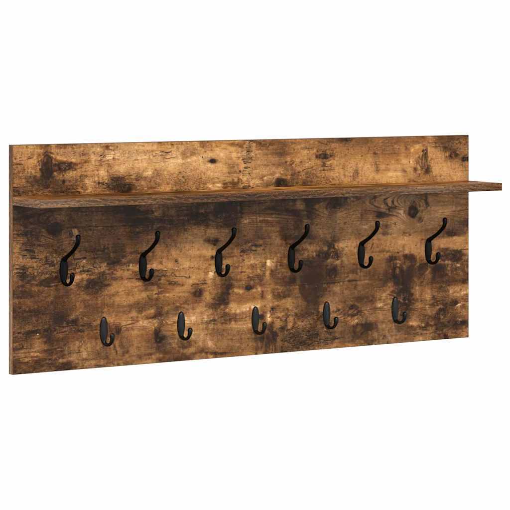 Vegghengt kleshenger Røkt eik 100 x 40 x 12 cm Konstruert tre