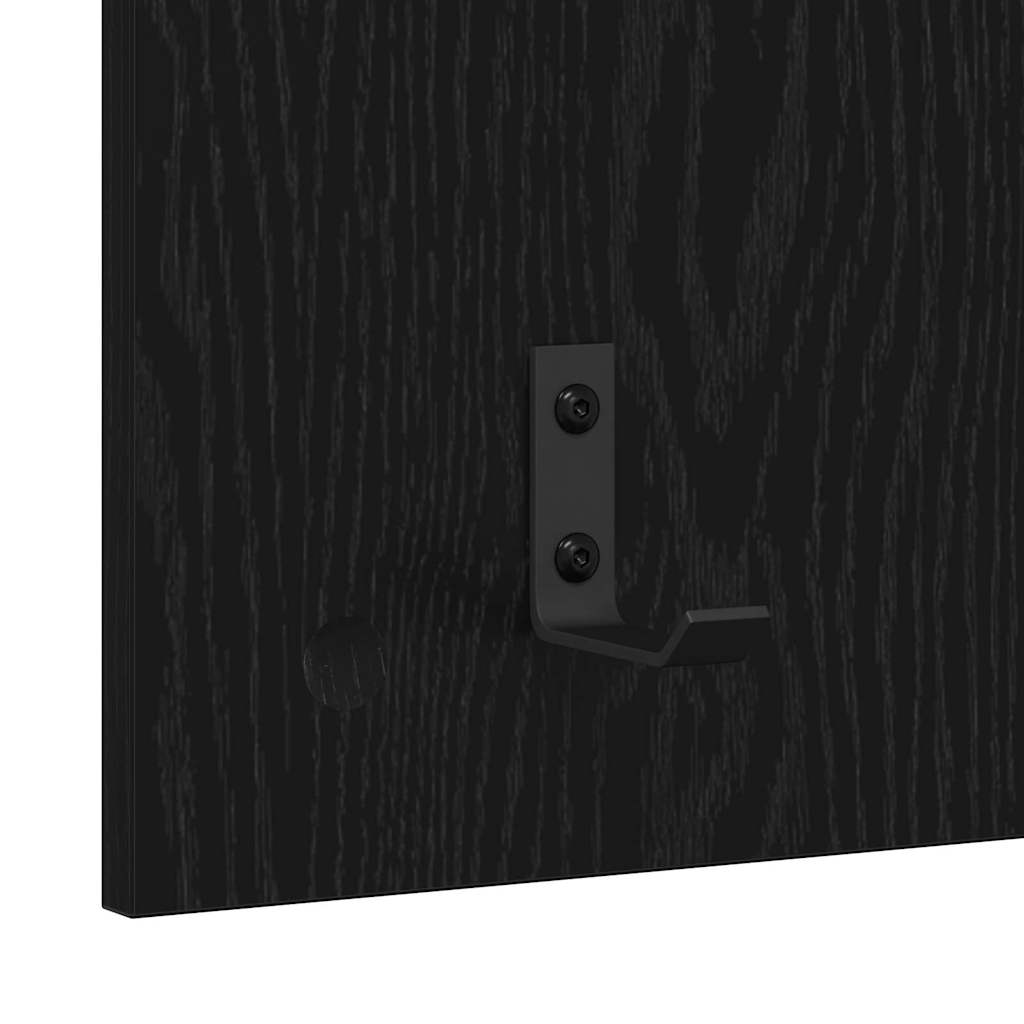Vegghengt kleshenger Svart Eik 40 x 10 x 90 cm Konstruert tre