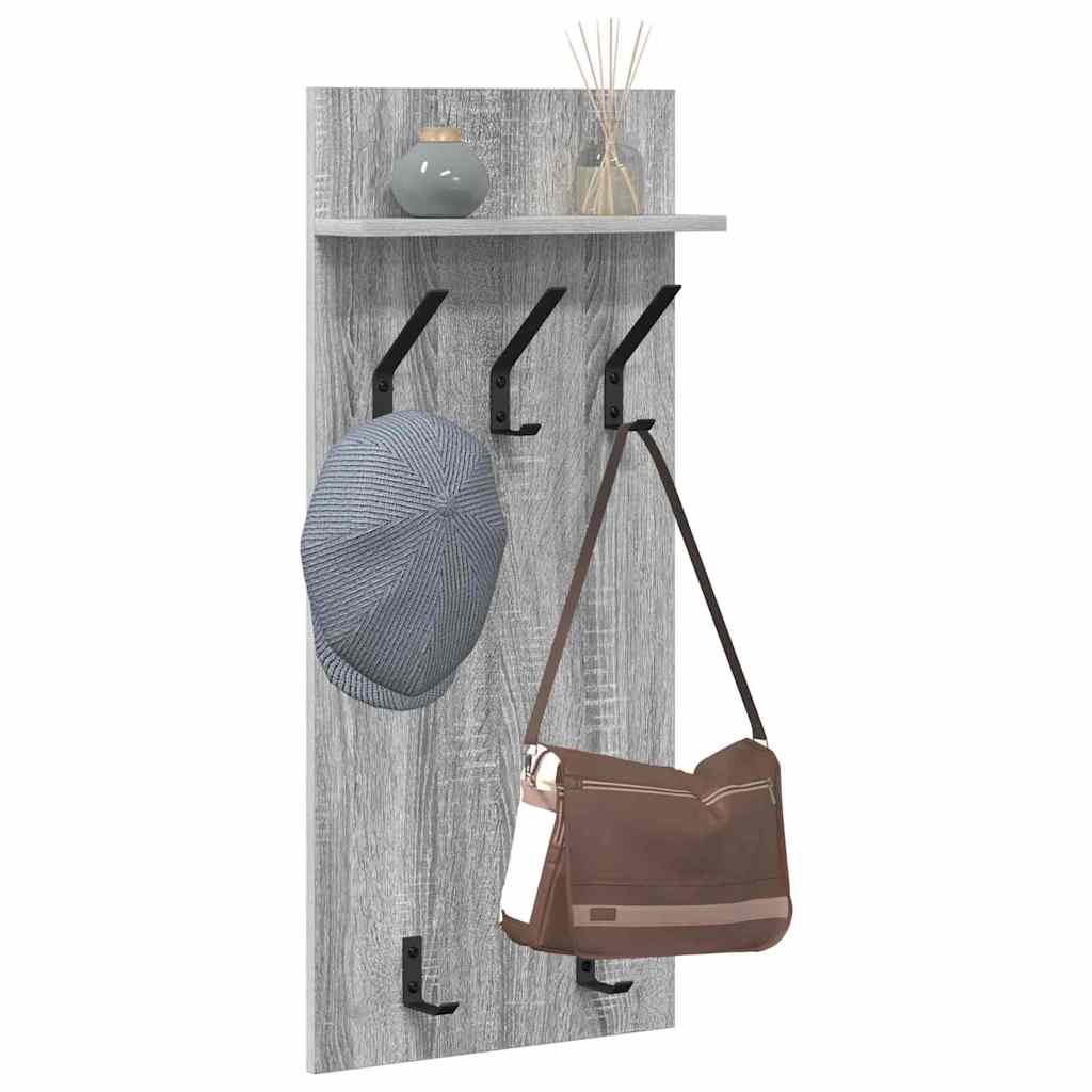 Vegghengt kleshenger Grå Sonoma 40 x 10 x 90 cm Konstruert tre