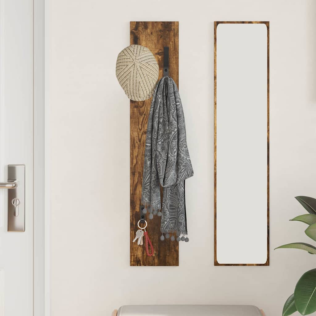 Vegghengt kleshenger Veggmontert Røkt eik 20 x 1,5 x 100 cm