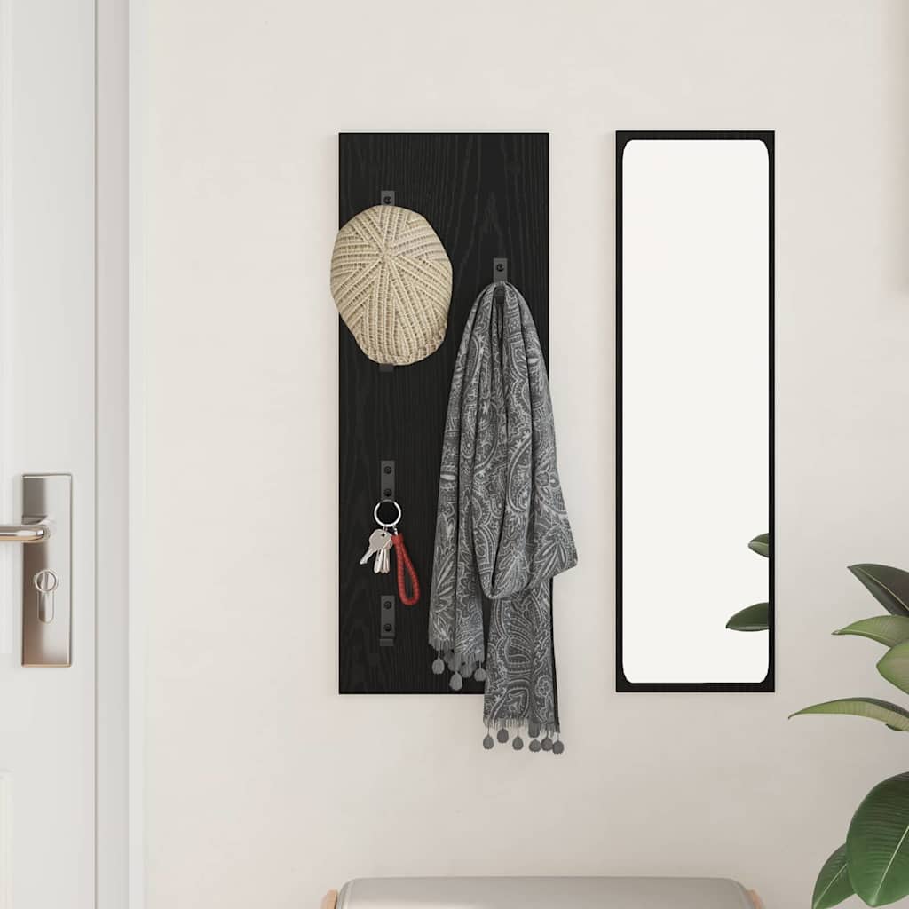 Vegghengt kleshenger Veggmontert Svart Eik 30 x 1,5 x 80 cm
