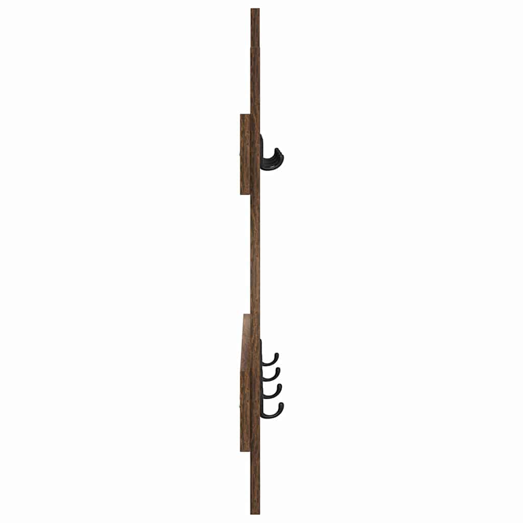 Vegghengt kleshenger Røkt eik 60 x 3 x 82 cm Konstruert tre