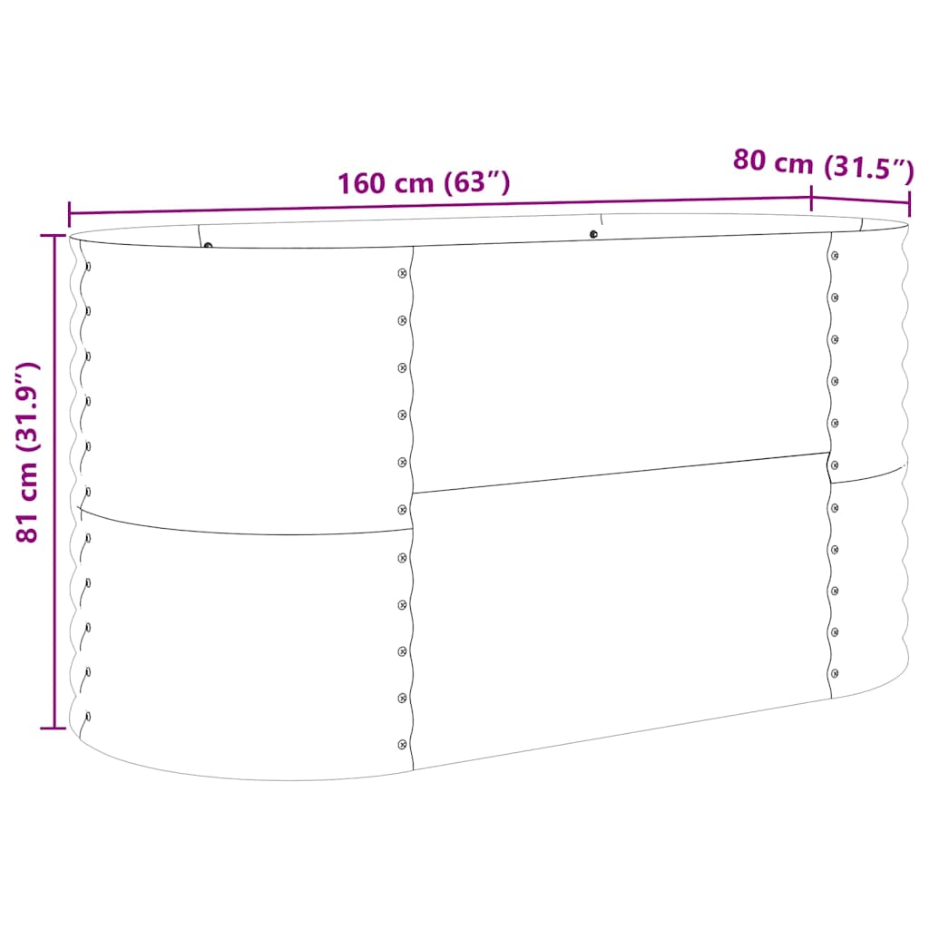 Hevet bed Brun 160 x 80 x 81 cm Stål