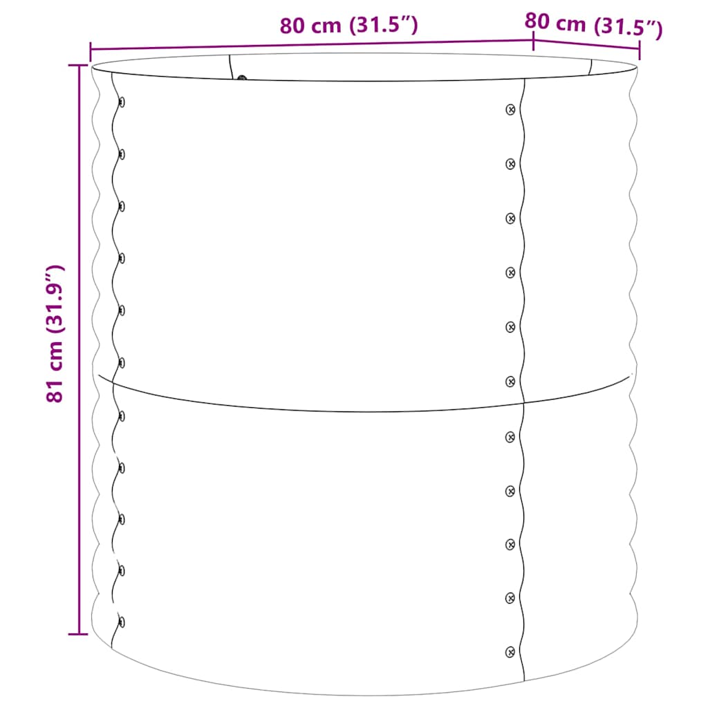 Hevet bed Brun 80 x 80 x 81 cm Stål