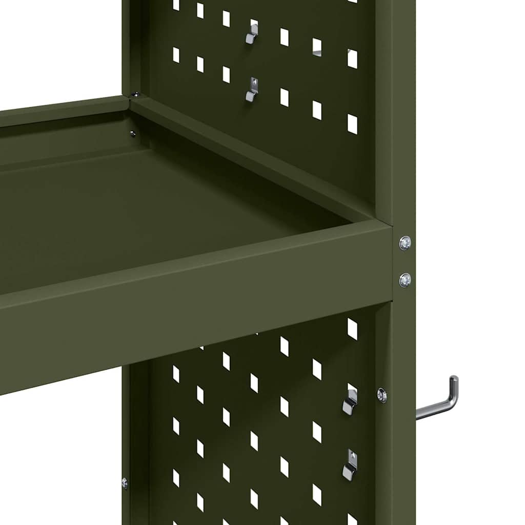 Verktøytrolley Olivengrønn 75 x 35 x 73 cm Kaldvalsestål