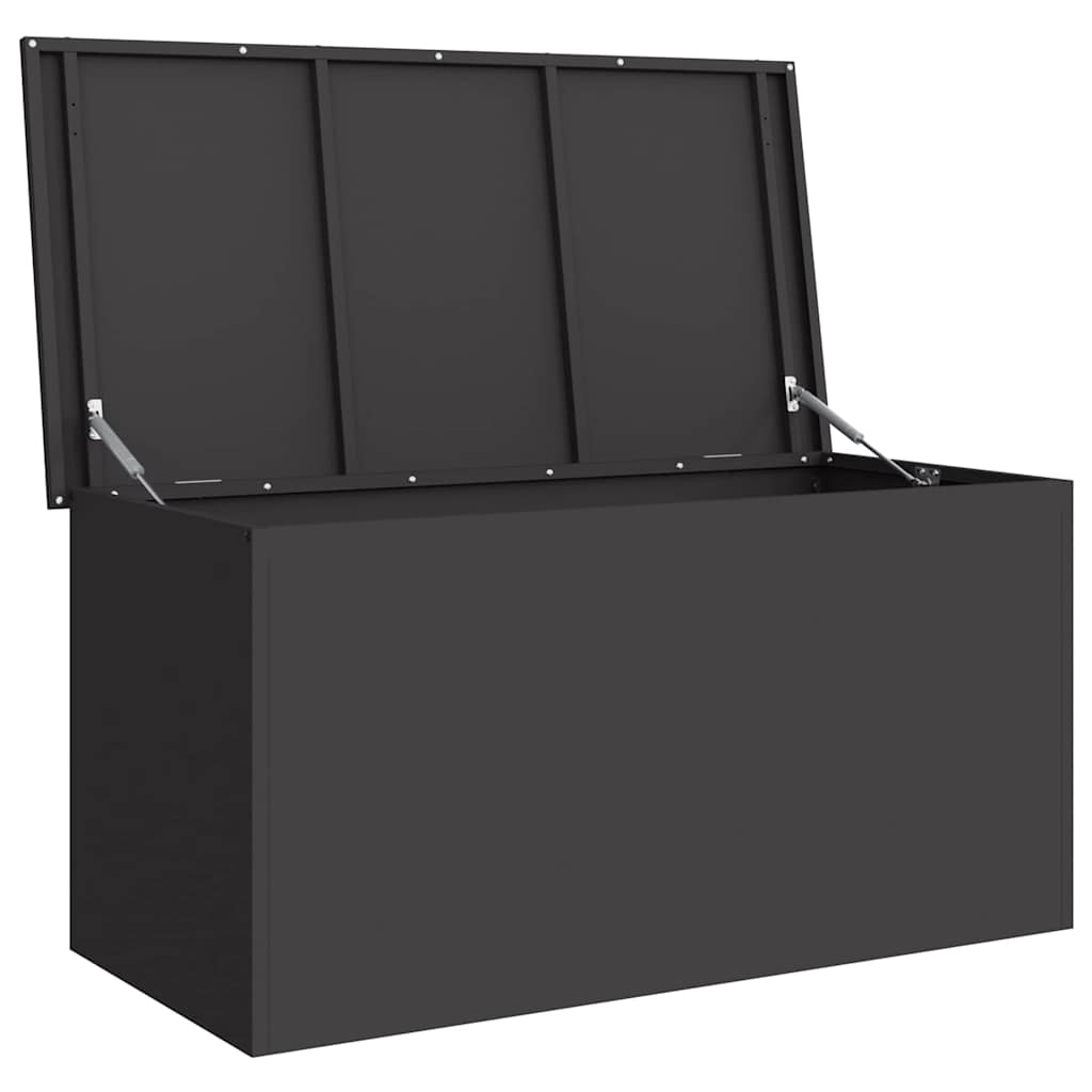 Hageoppbevaringsputeeske Stål 100 x 50,5 x 50 cm 220 Svart
