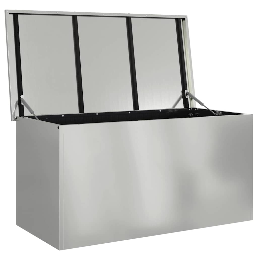 Hageoppbevaringsputeeske Stål 100 x 50,5 x 50 cm 220 sølv