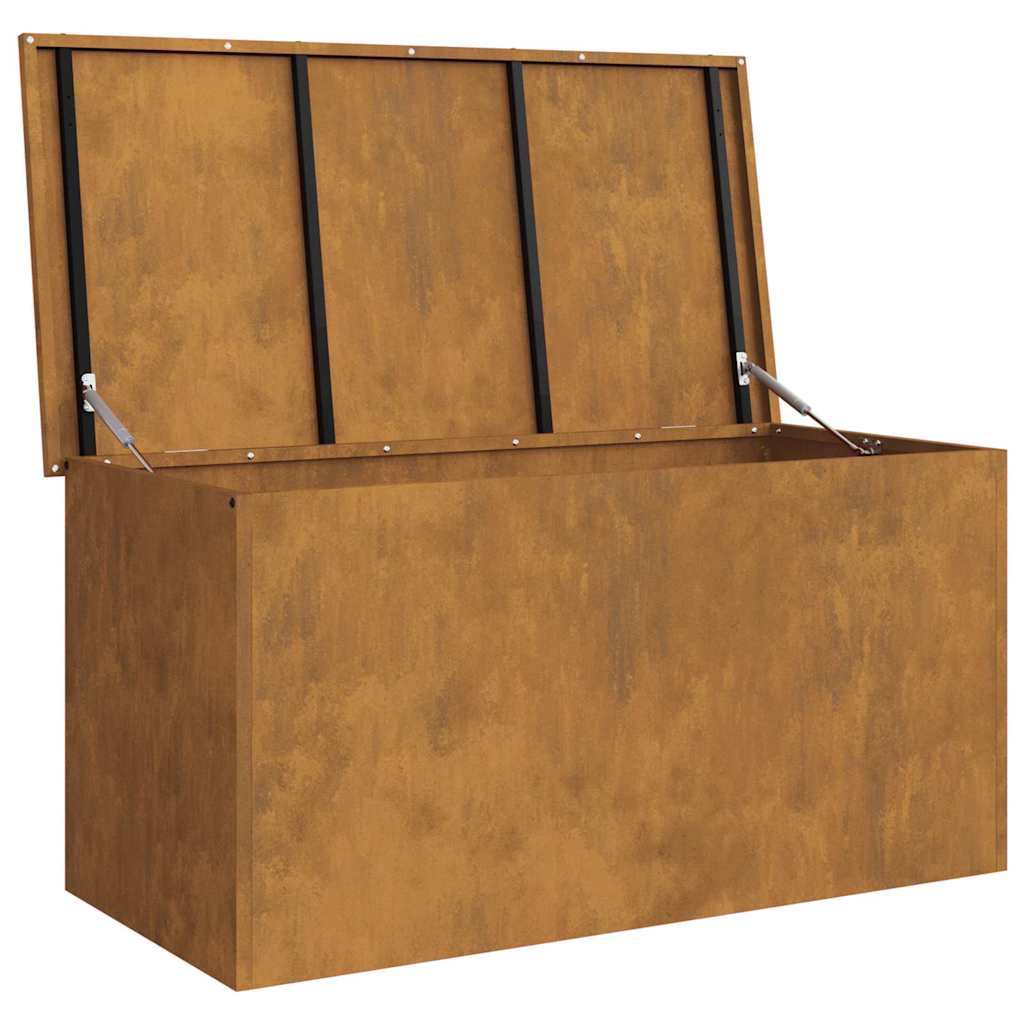 Hageoppbevaringsputeeske Stål 100 x 50,5 x 50 cm 220 Rusten
