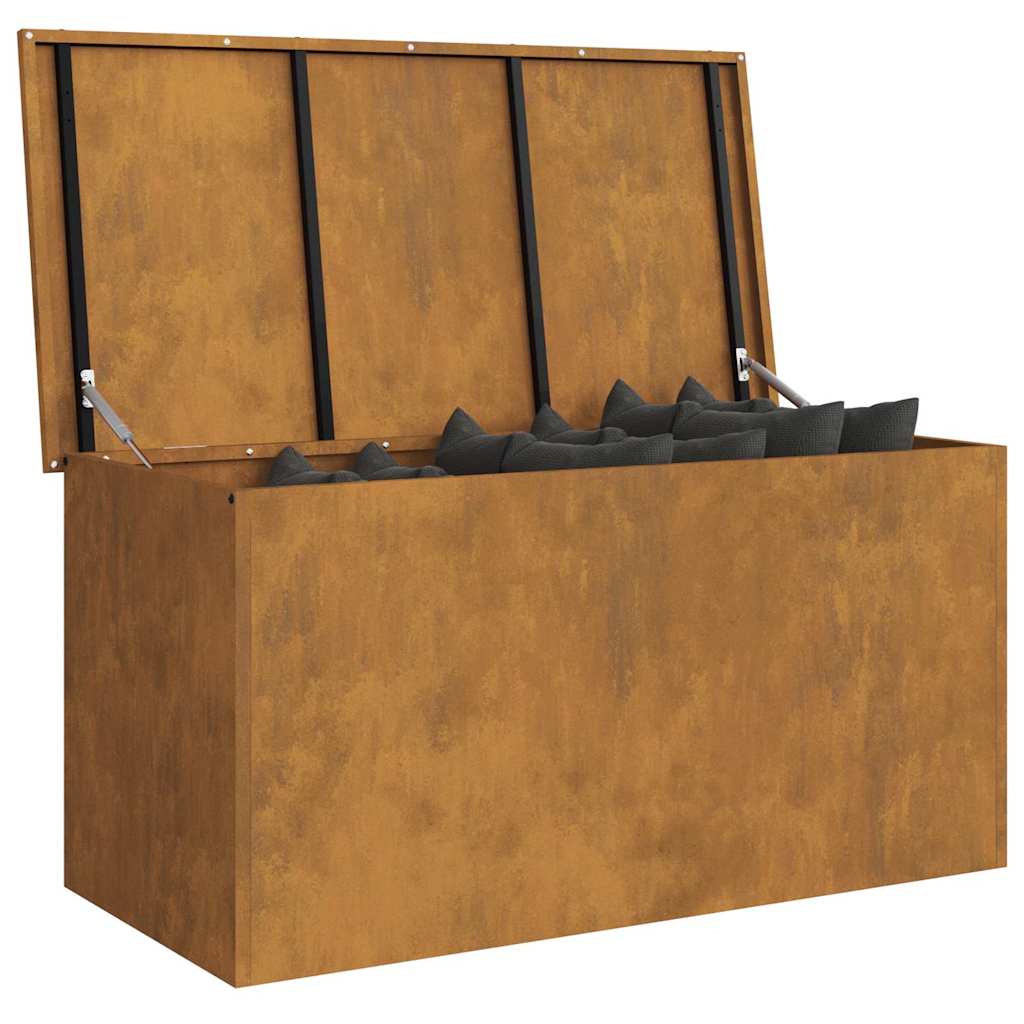 Hageoppbevaringsputeeske Stål 100 x 50,5 x 50 cm 220 Rusten