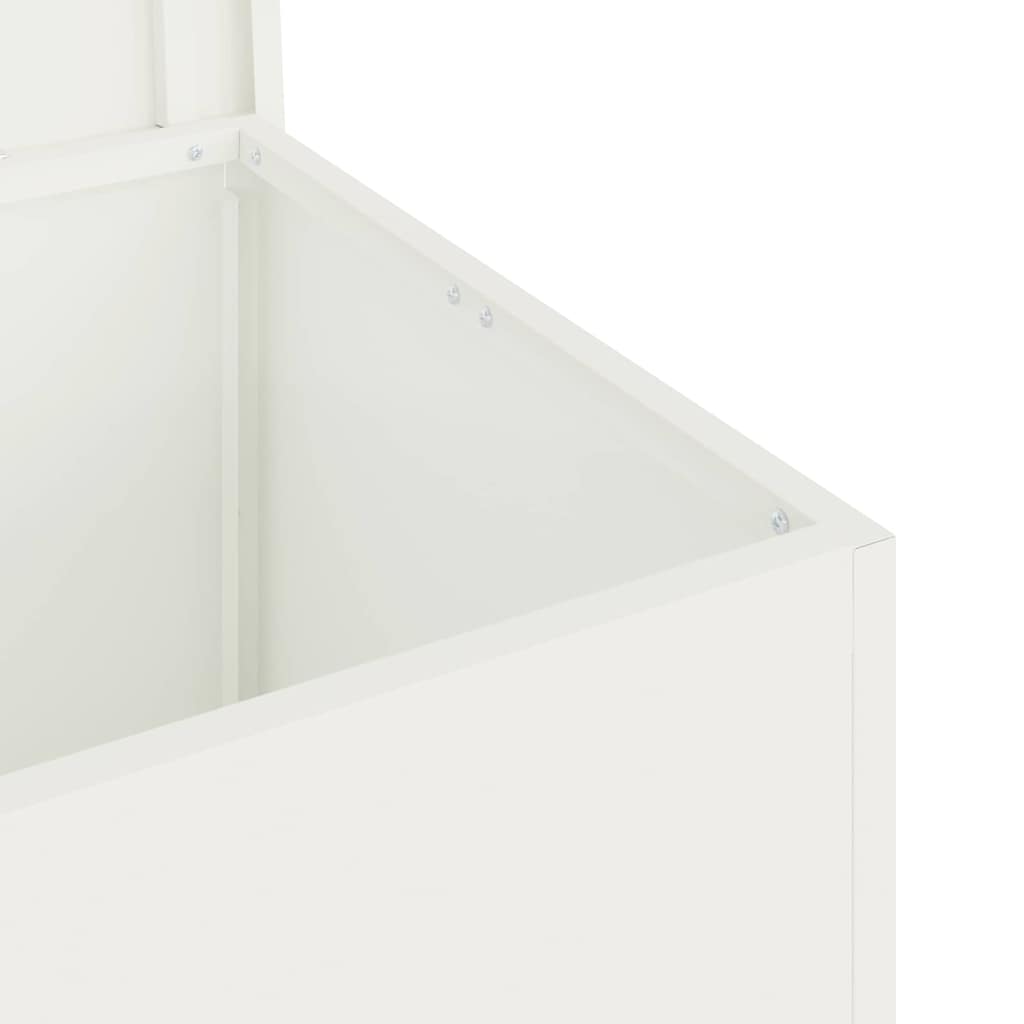 Hageoppbevaringsputeeske Stål 80 x 50,5 x 50 cm 220 Hvit