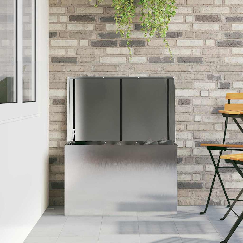 Hageoppbevaringsputeeske Stål 80 x 50,5 x 50 cm 220 sølv