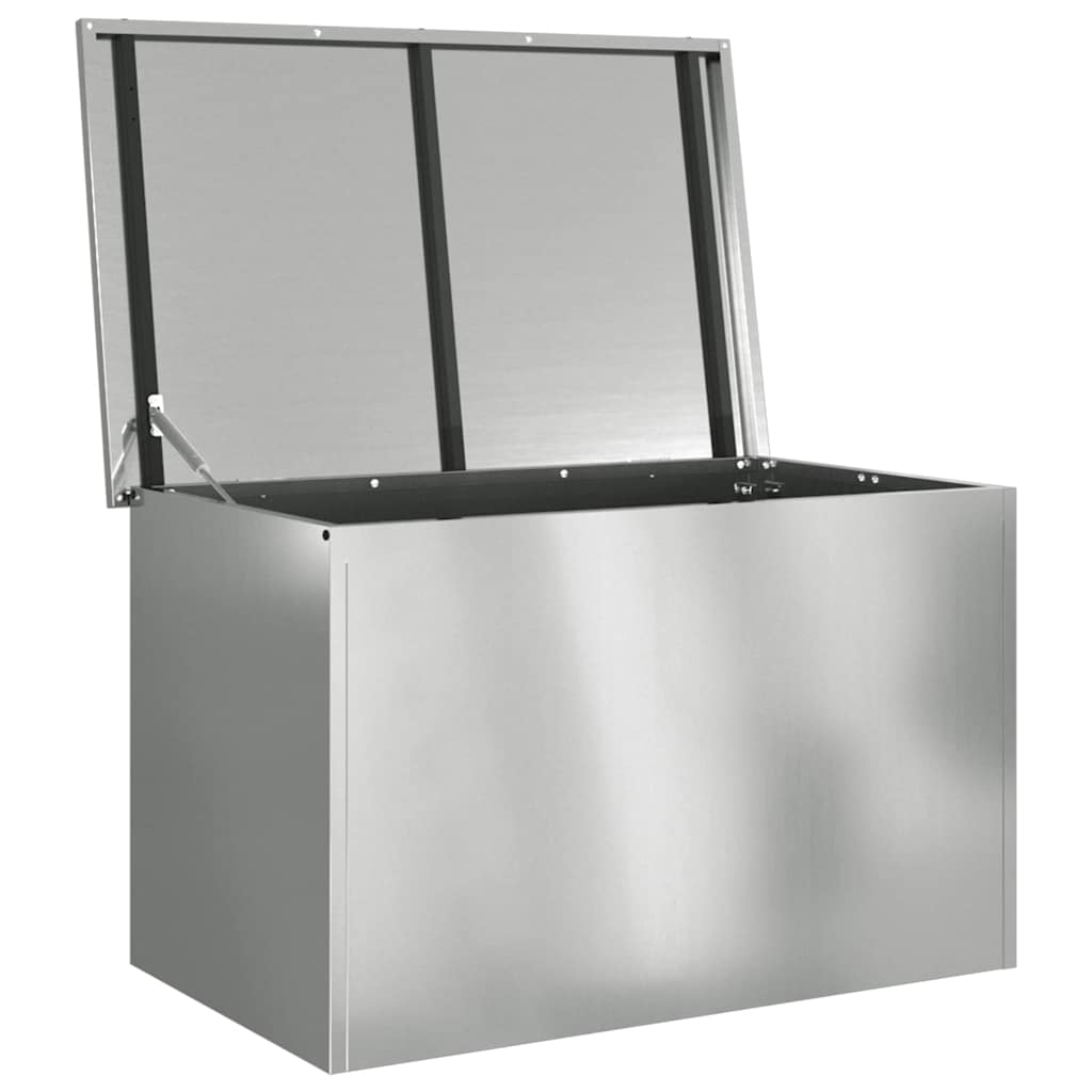 Hageoppbevaringsputeeske Stål 80 x 50,5 x 50 cm 175 L sølv