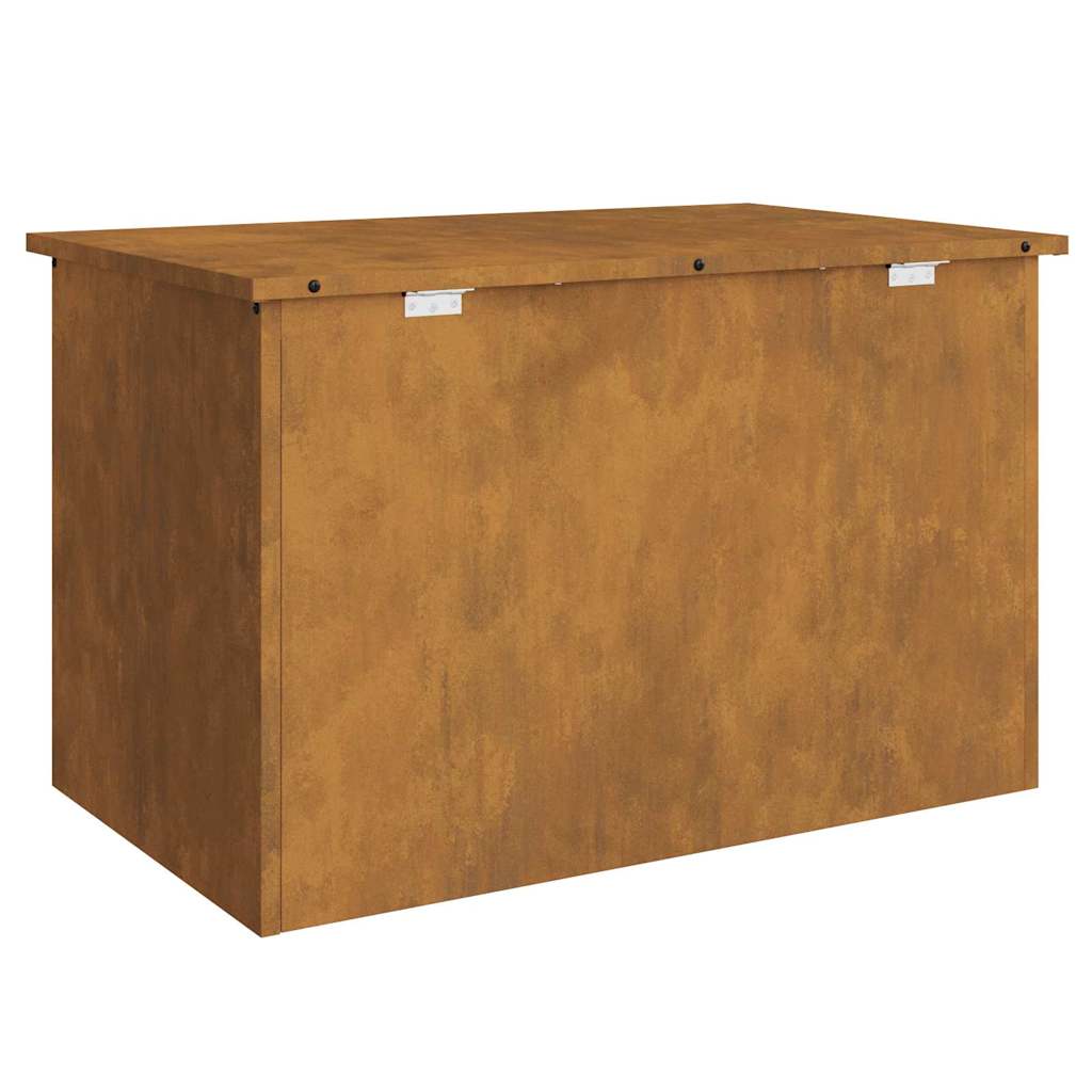 Hageoppbevaringsputeeske Stål 80 x 50,5 x 50 cm Rusten