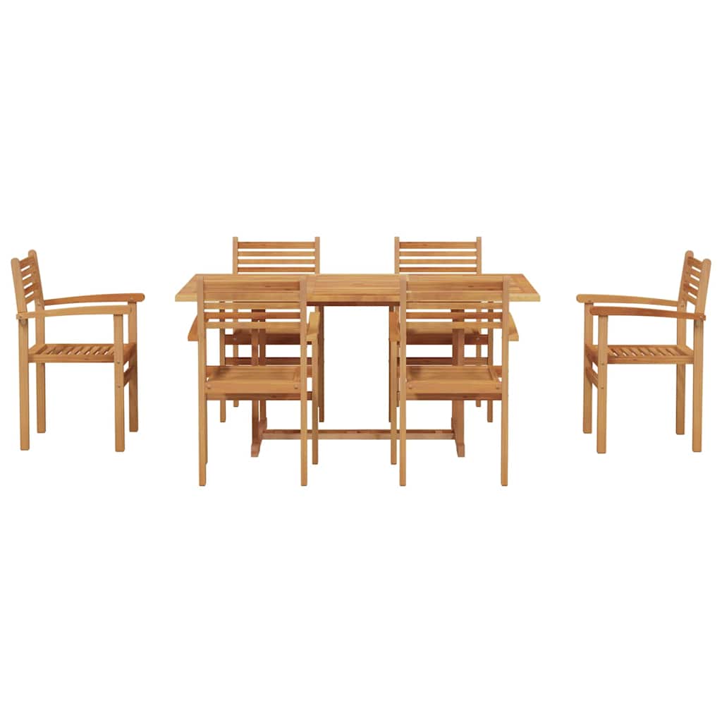 Hage Spisegruppe 7 pcs Naturlig Solid akasietre