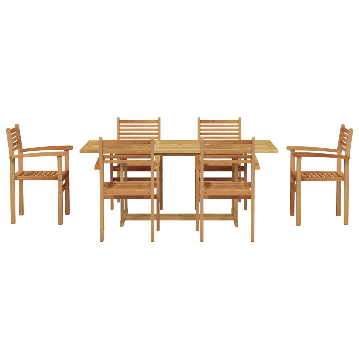 Hage Spisegruppe 7 pcs Brun Massivt Teaktre