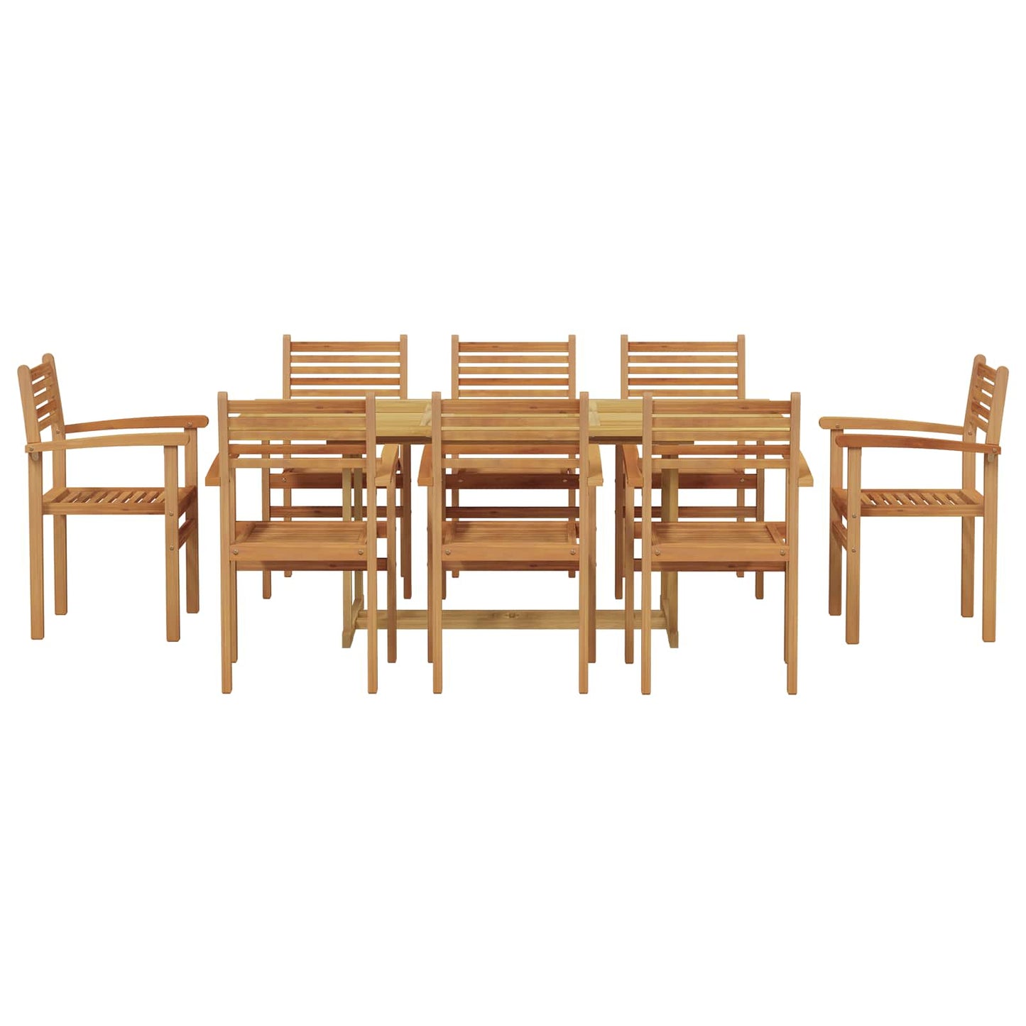Hage Spisegruppe 9 pcs Brun Massivt Teaktre vidaXL