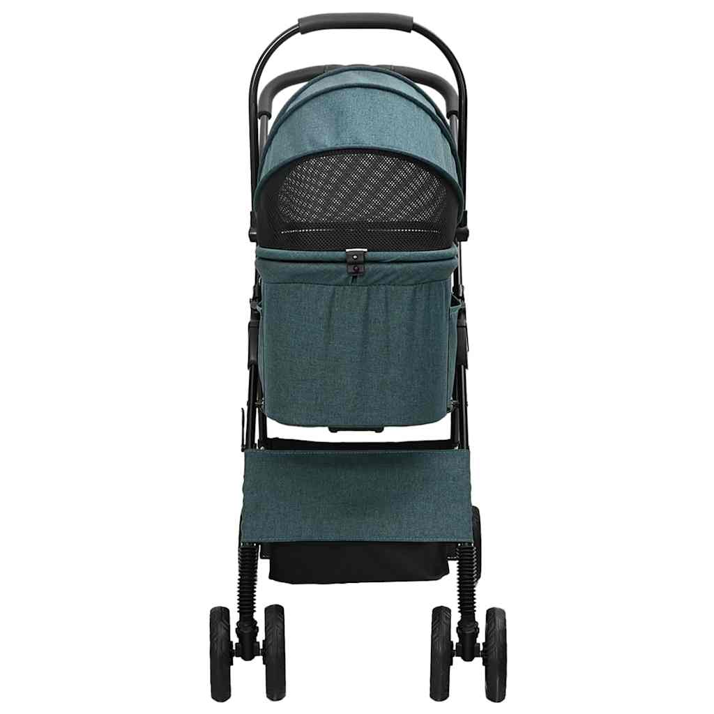 Sammenleggbar kjæledyrvogn grønn 81 x 47 x 99 cm Polyester