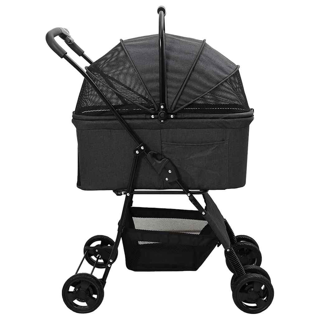 Sammenleggbar kjæledyrvogn Svart 81 x 47 x 99 cm Polyester