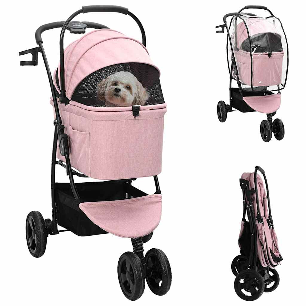 Sammenleggbar kjæledyrvogn Rosa 78 x 54 x 101 cm Polyester