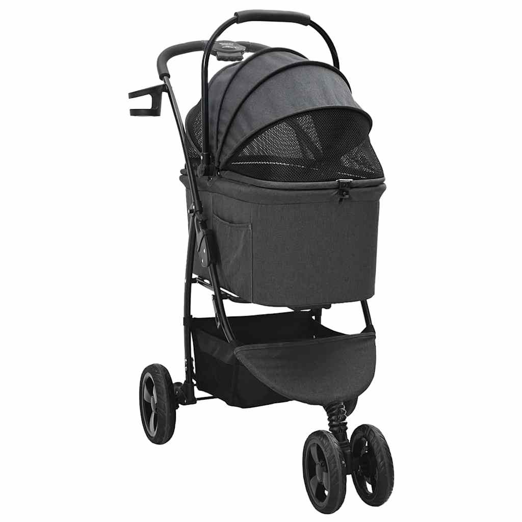 Sammenleggbar kjæledyrvogn Svart 78 x 54 x 101 cm Polyester