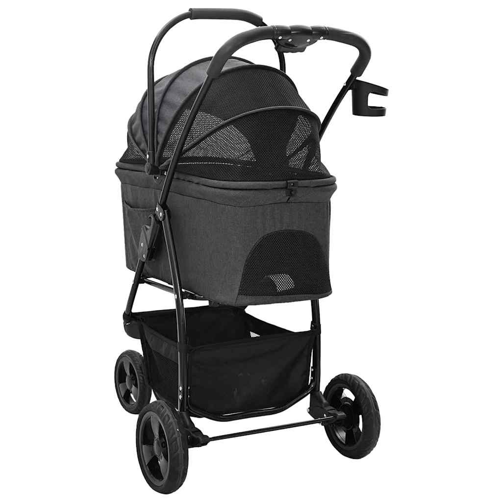 Sammenleggbar kjæledyrvogn Svart 78 x 54 x 101 cm Polyester