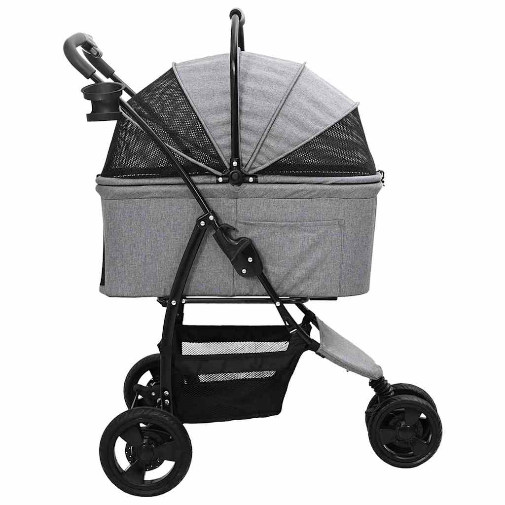 Sammenleggbar kjæledyrvogn Grå 78 x 54 x 101 cm Polyester