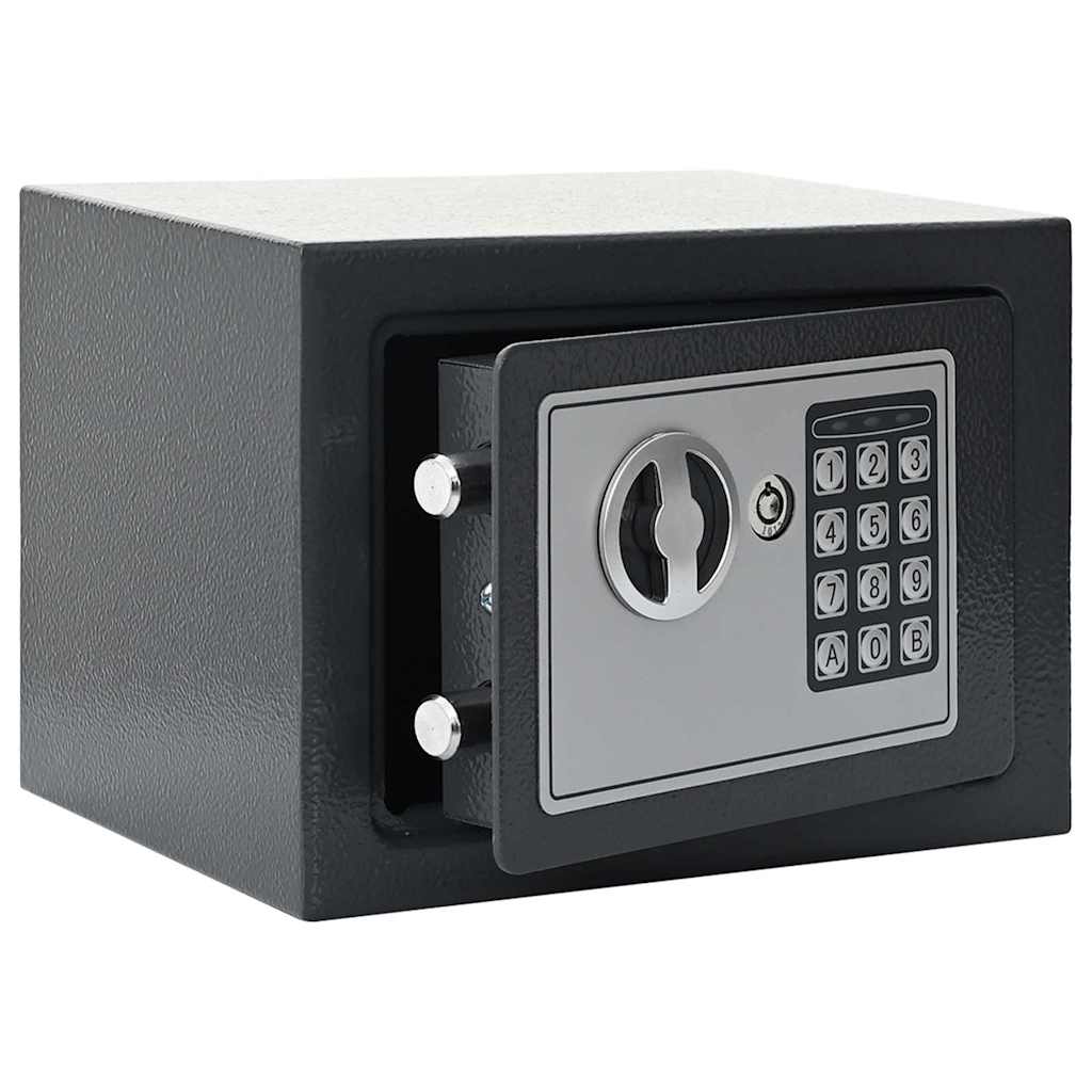 Digital safe med lås Mørke grå 23 x 17 x 17 cm Stål