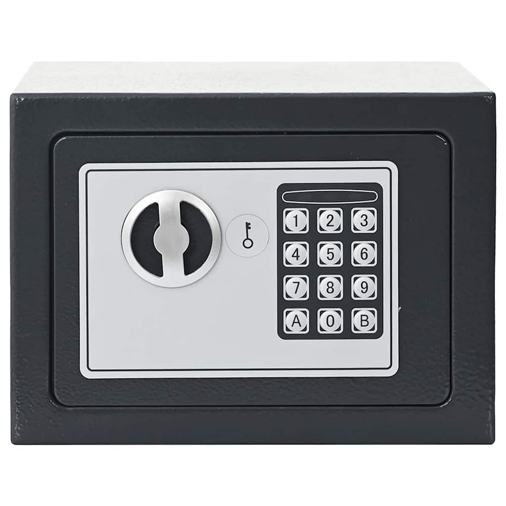 Digital safe med lås Mørke grå 23 x 17 x 17 cm Stål
