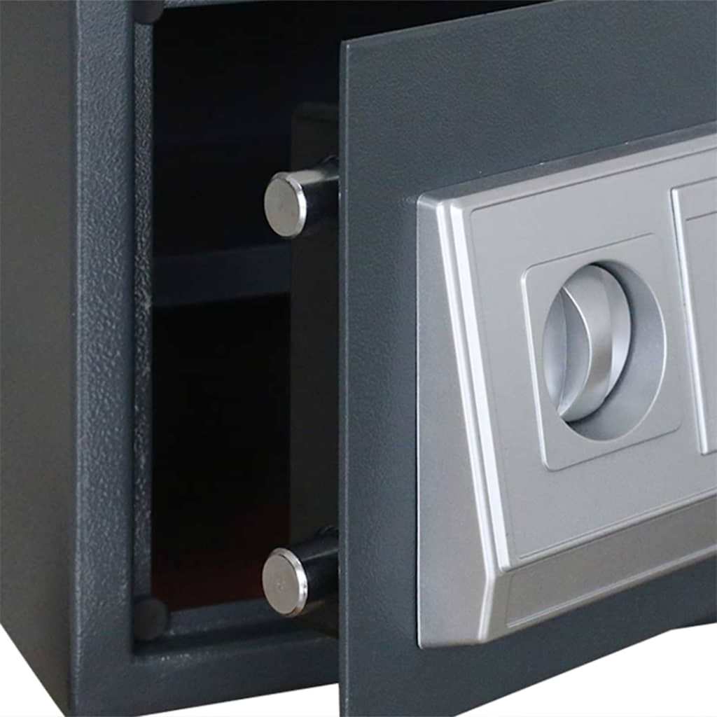 Digital safe med lås Mørke grå 35 x 25 x 25 cm Stål
