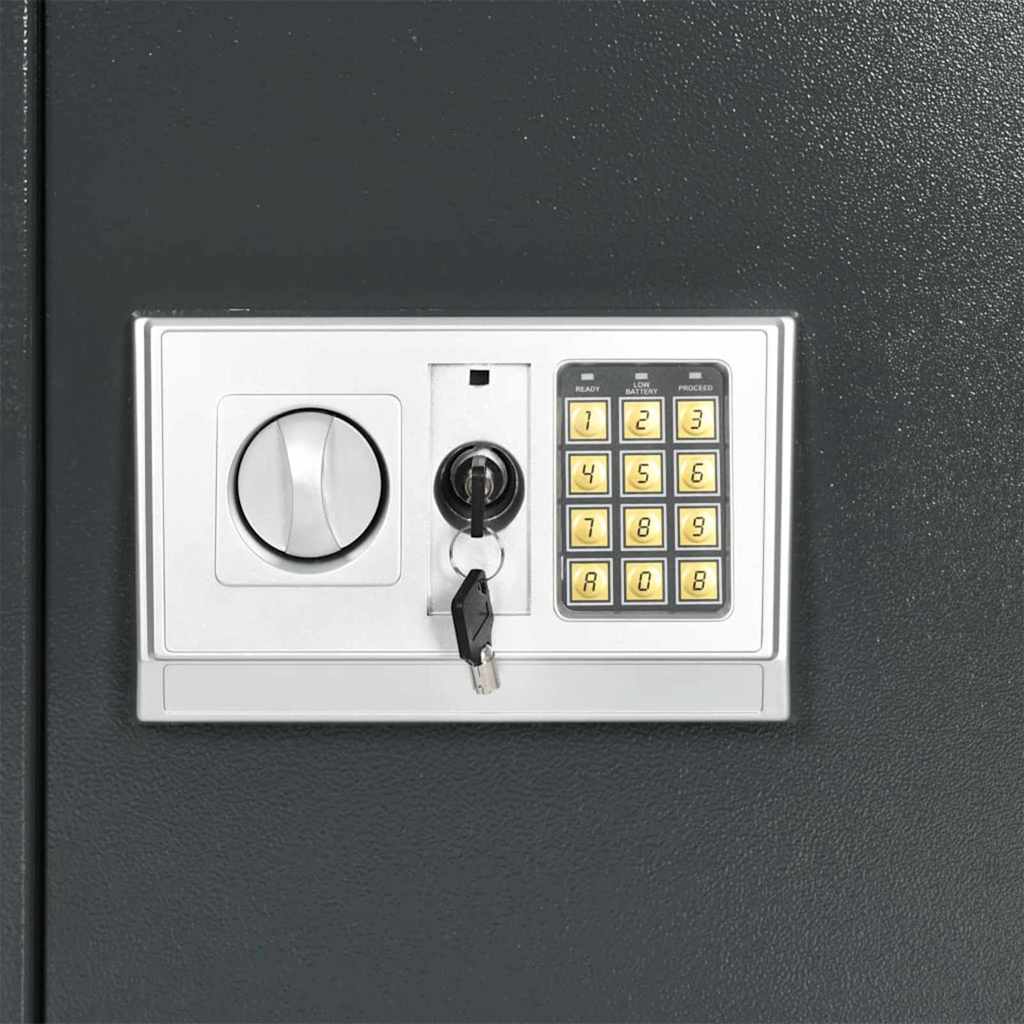 Digital safe med lås Mørke grå 40 x 35 x 60 cm Stål
