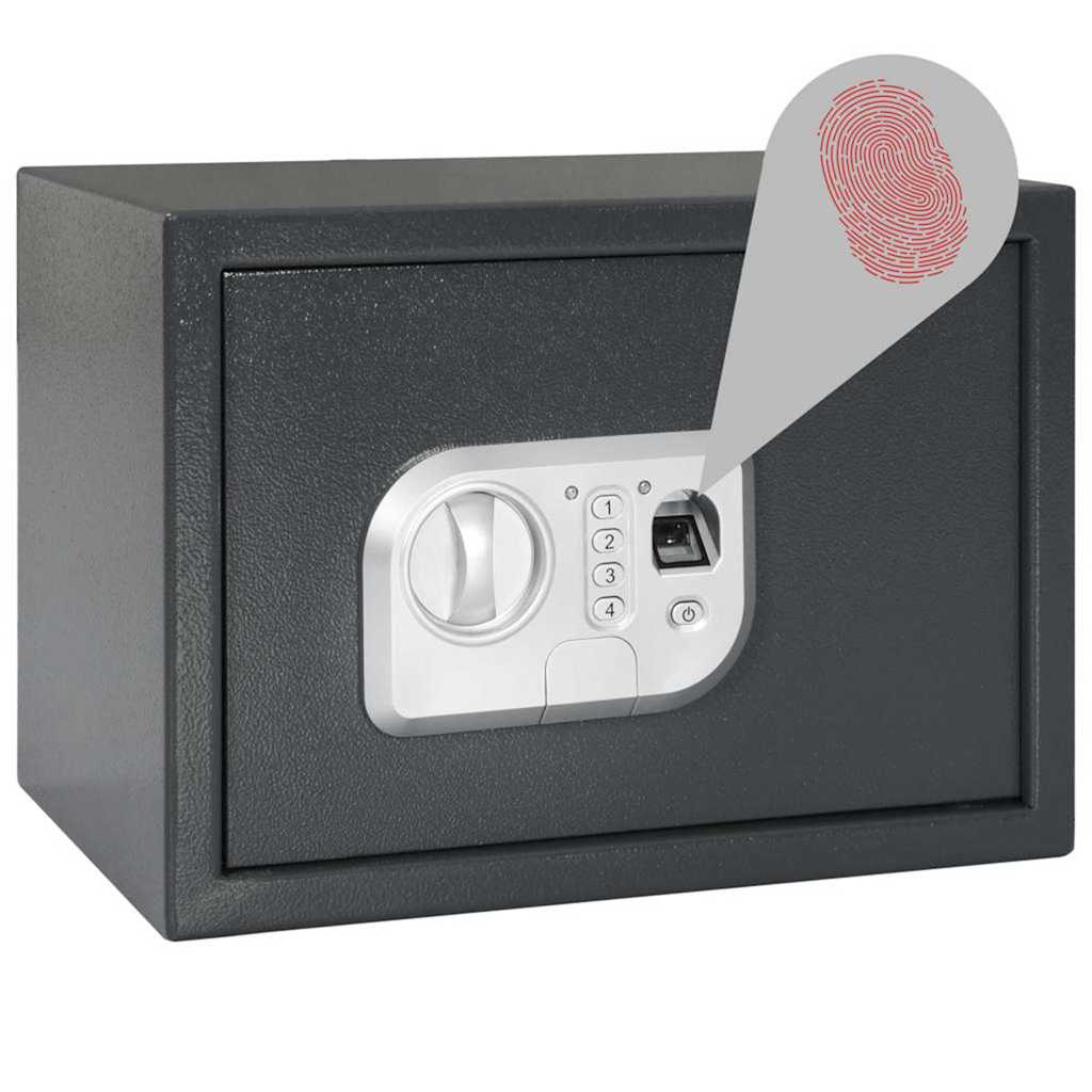 Digital safe med lås Mørke grå 35 x 25 x 25 cm Stål