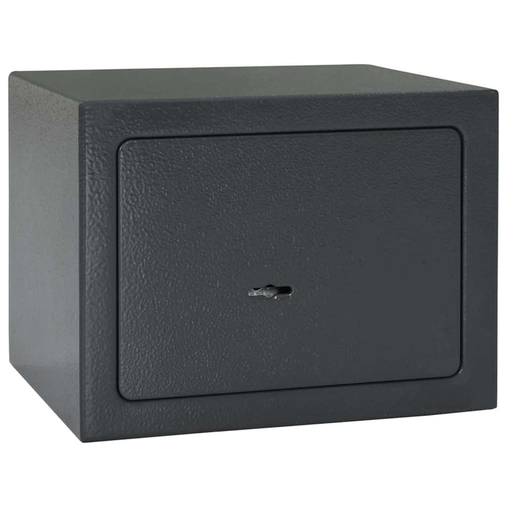 Safe Box med lås Mørke grå 23 x 17 x 17 cm Stål