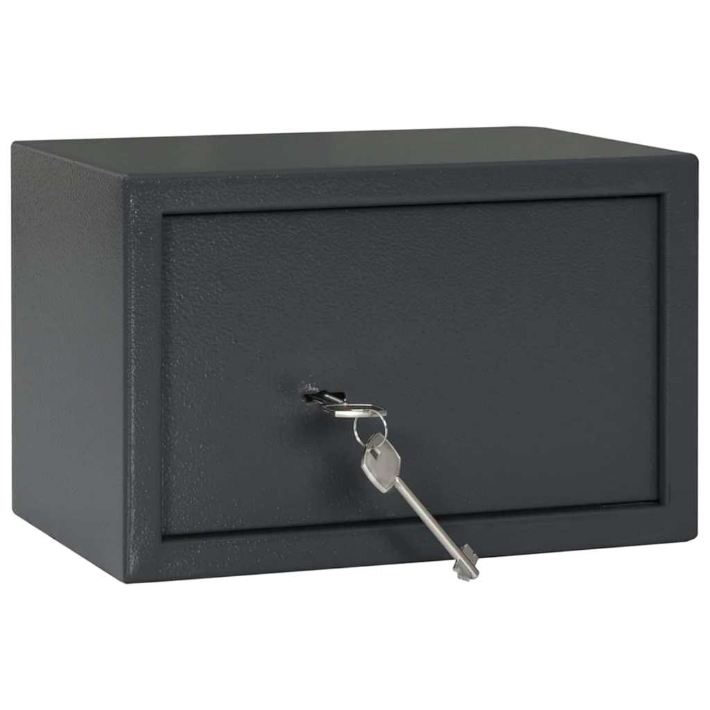 Safe Box med lås Mørke grå 31 x 20 x 20 cm Stål
