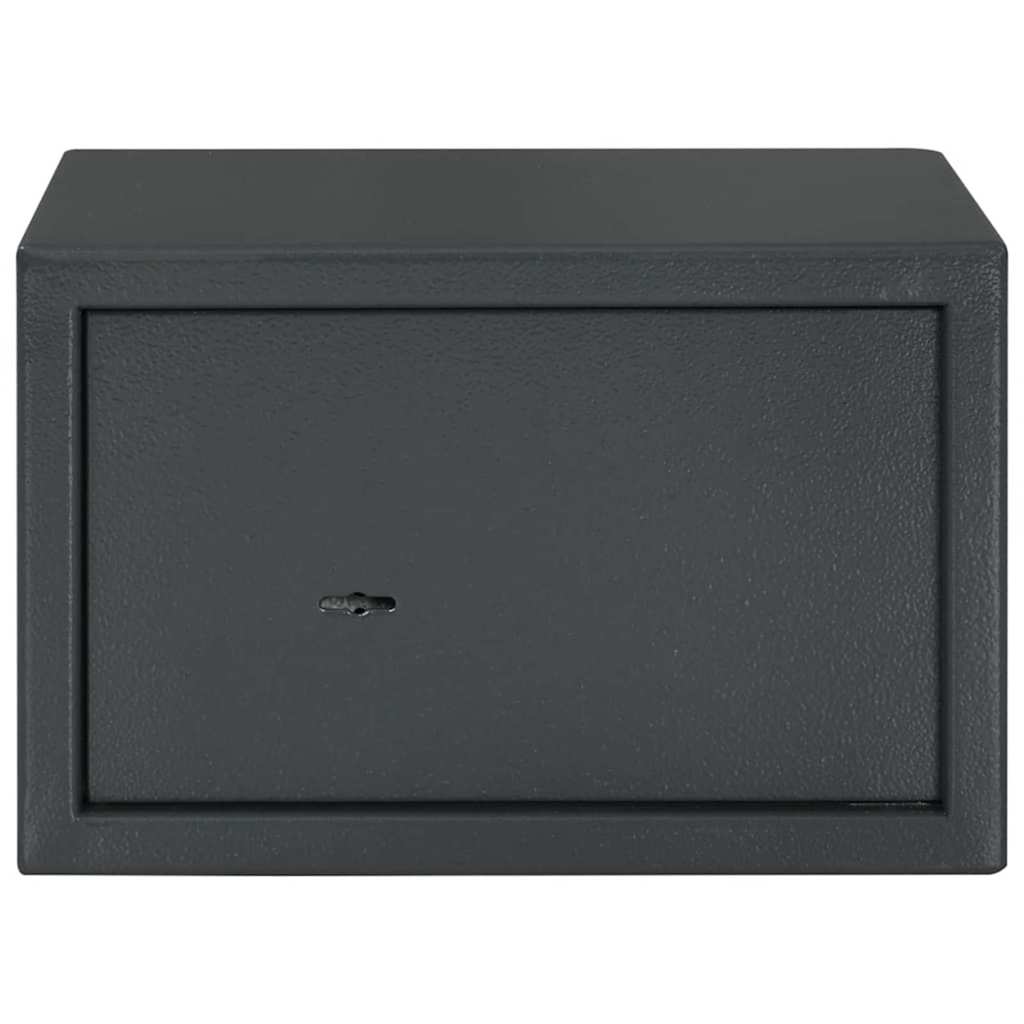 Safe Box med lås Mørke grå 31 x 20 x 20 cm Stål