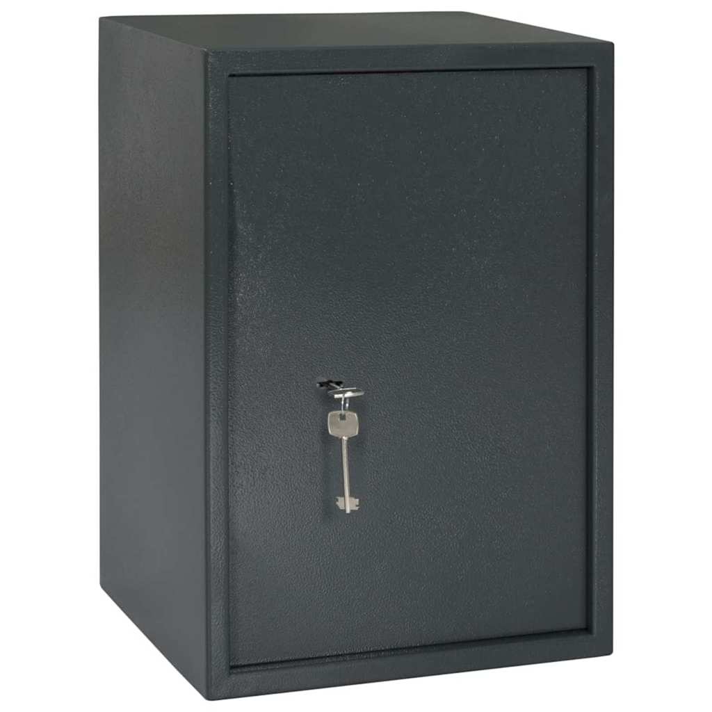Safe Box med lås Mørke grå 35 x 31 x 50 cm Stål vidaXL